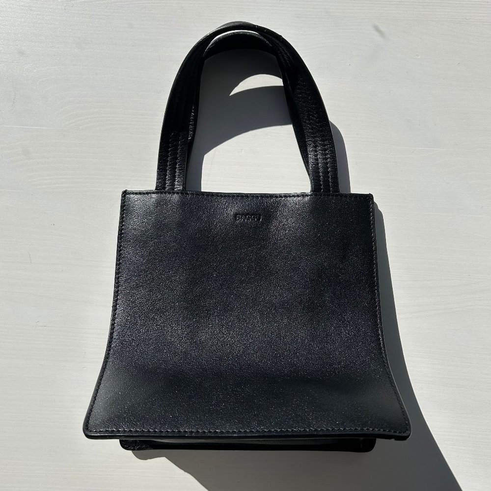 BAGGU Small Leather Retail Tote Bag